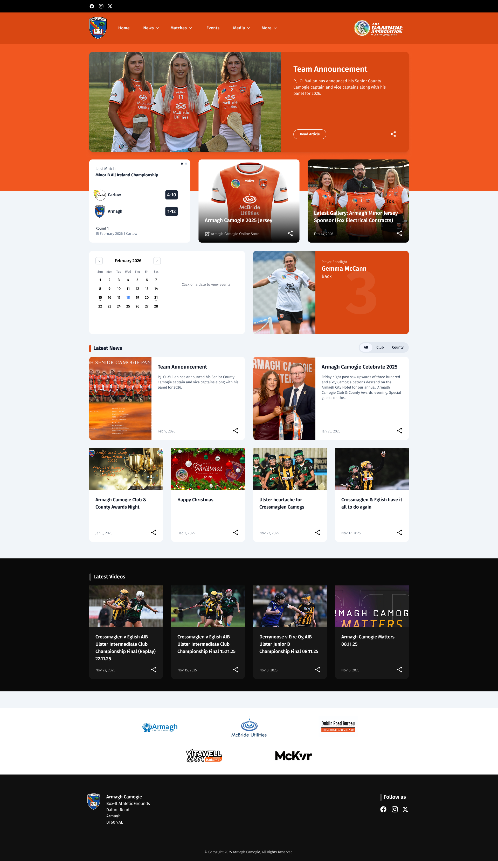 Club homepage design
