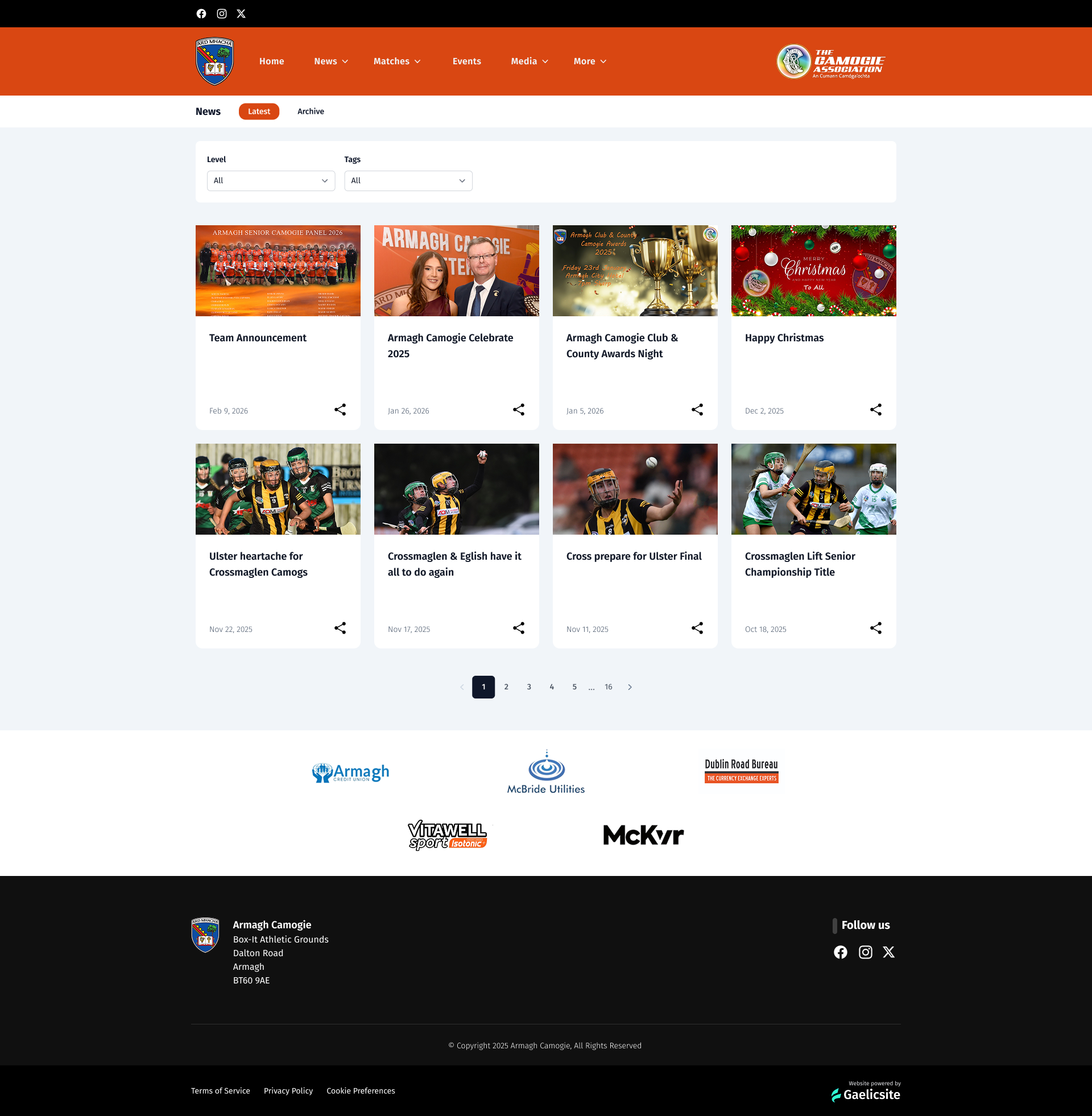 News and articles page